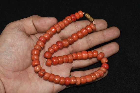 Genuine Antique Old Natural Sardinian Coral Bead … - image 4