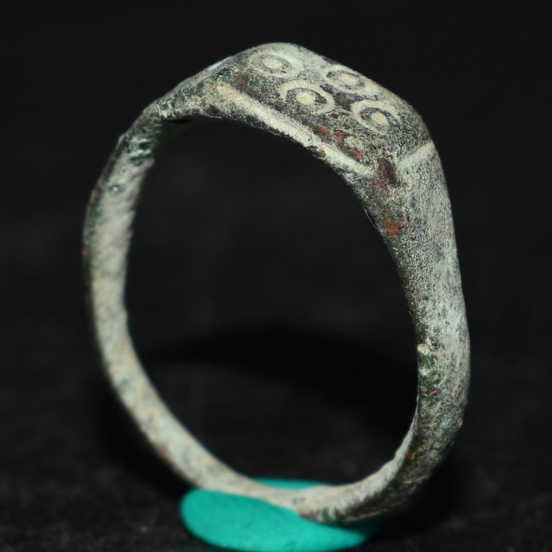 Ancient Hellenistic Greek Bronze Ring With Engraving Circa 3rd-1st ...