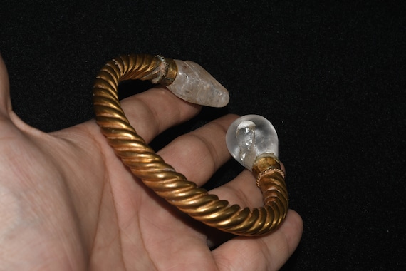 Ancient Hellenistic Greek Gold Gilded Twisted Bra… - image 6