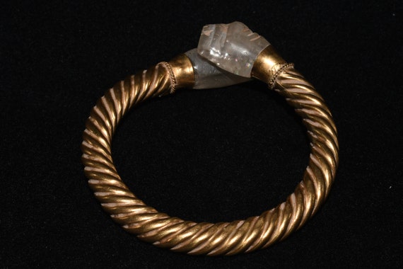 Ancient Hellenistic Greek Gold Gilded Twisted Bra… - image 4