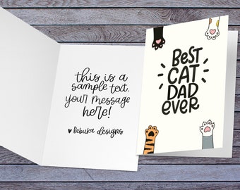 Best Cat Dad Ever Father's Day card for the cat lover in your life