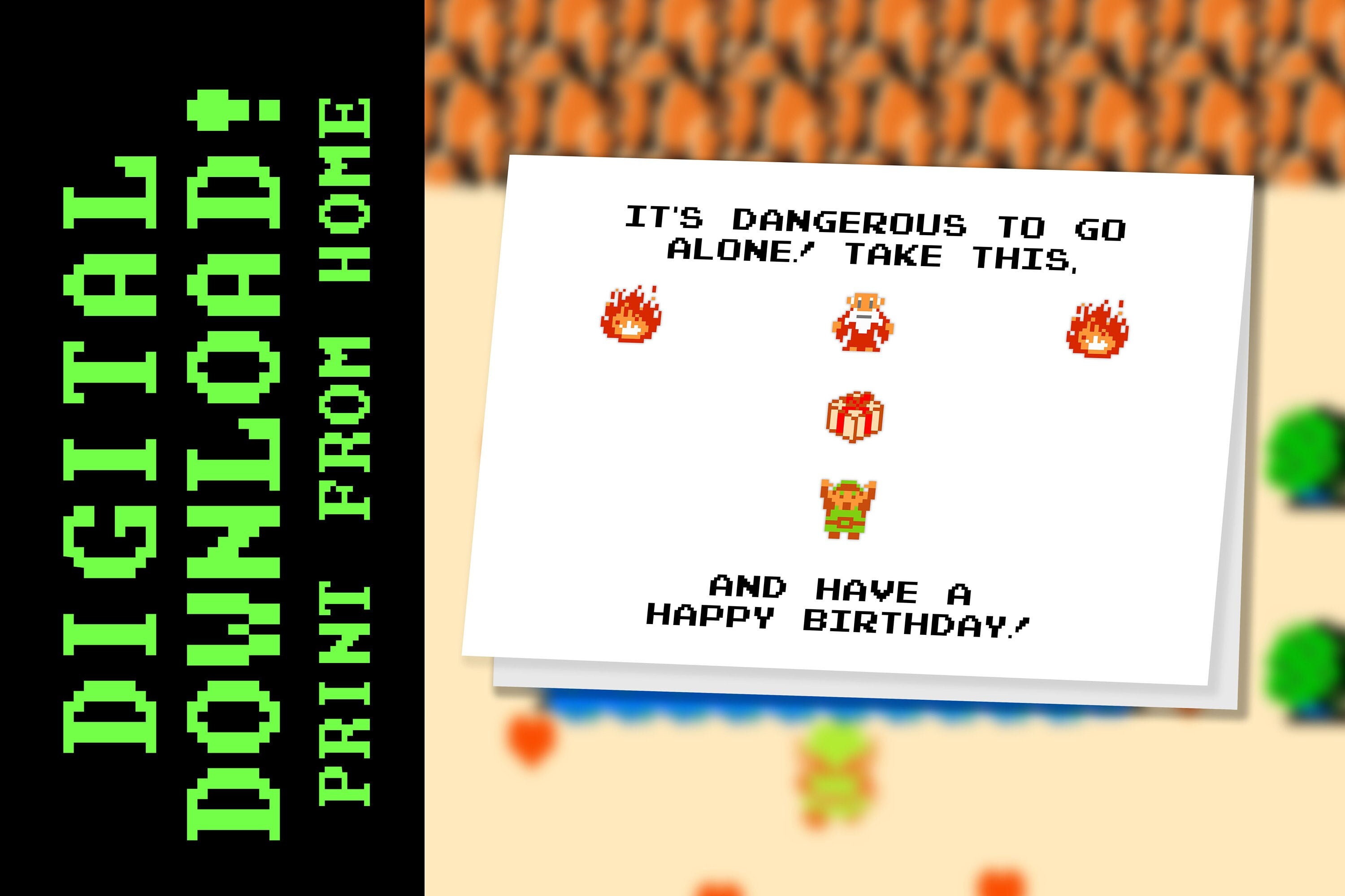 PRINTABLE Legend of Zelda Birthday Card W/envelope DIGITAL DOWNLOAD - Etsy