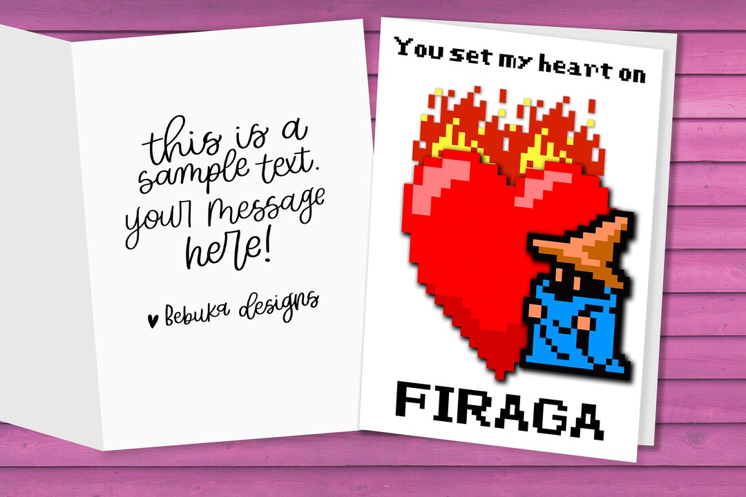 Final Fantasy Black Mage Valentine Anniversary Card - NES Inspired ...