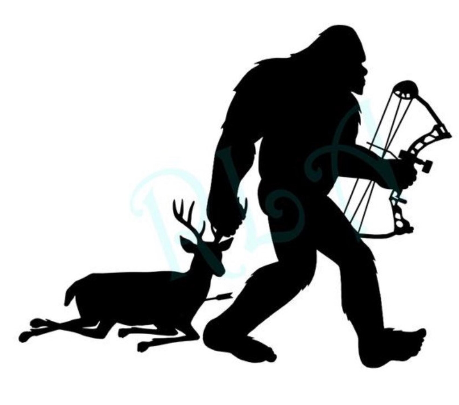 Bigfoot/Sasquatch Archery deer hunter small 6inx5in Etsy