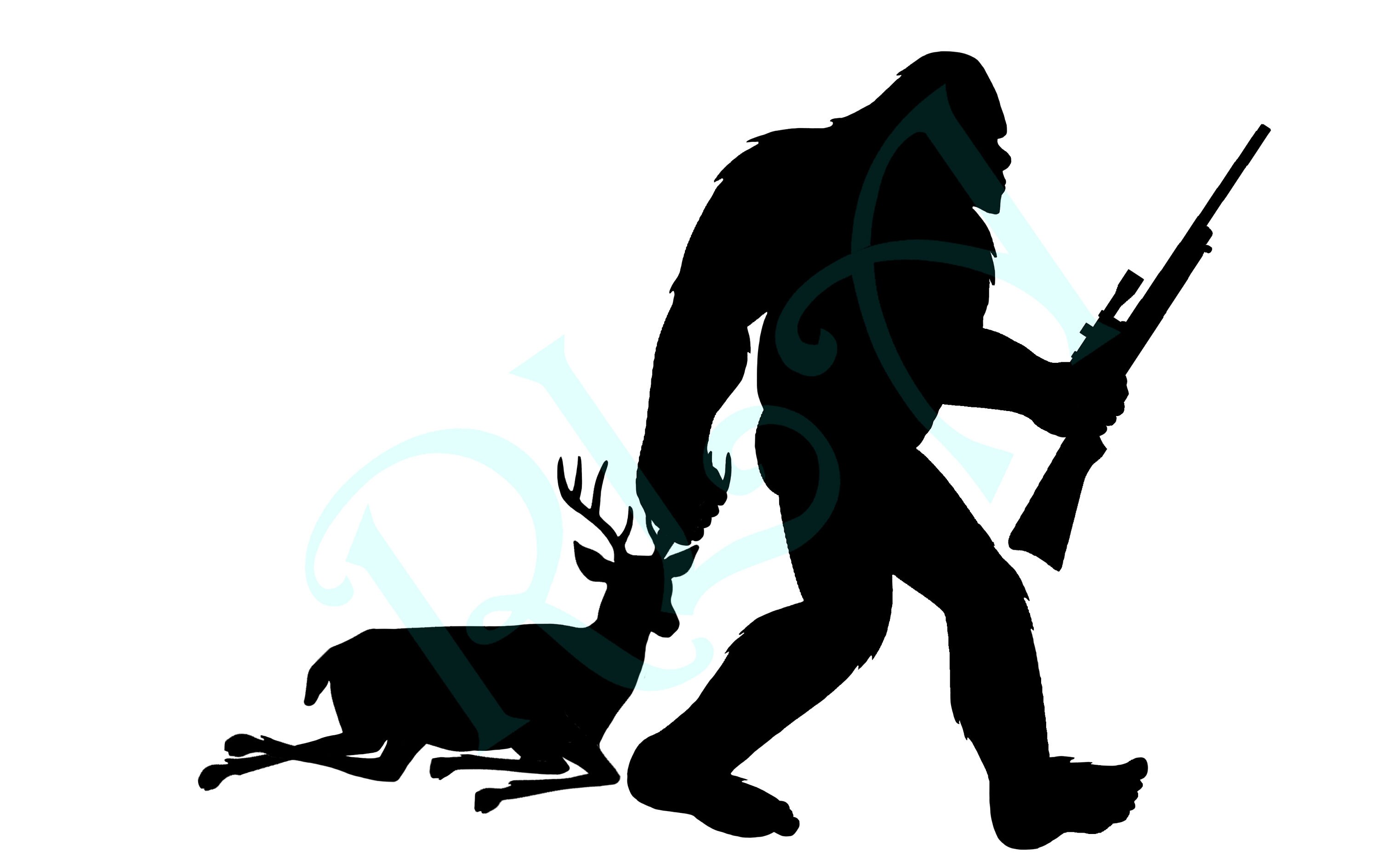 Bigfoot Sasquatch Rifle Deer Hunter Vinyl Decal LARGE 11in X Etsy UK