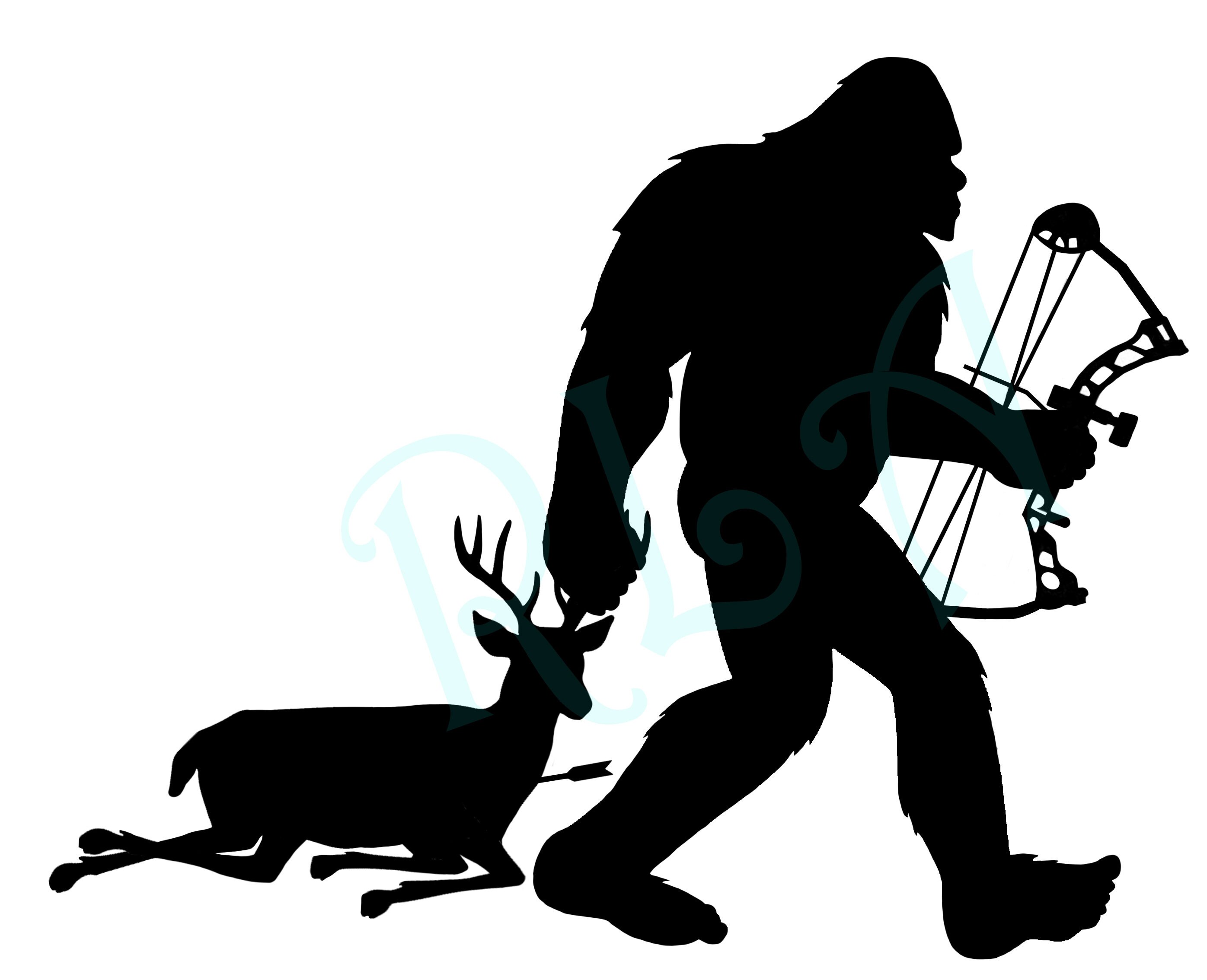 Bigfoot archery deer hunting LARGE vinyl decal 11in x 8.5in Etsy.de