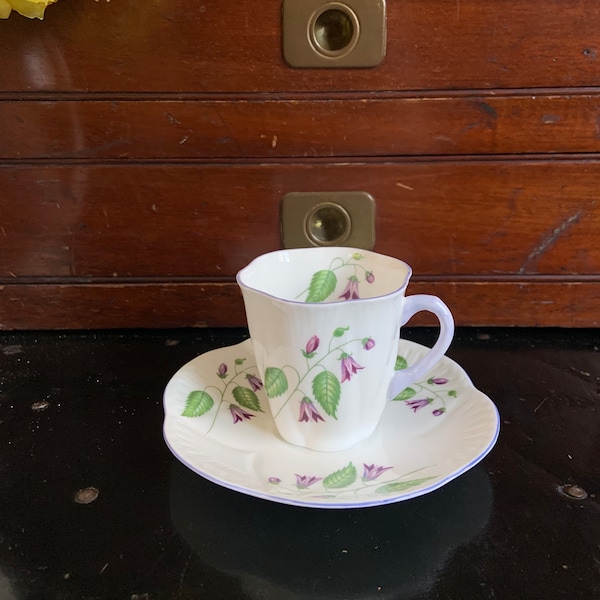 Vintage Shelley Campanula Demitasse Teacup and Saucer Set