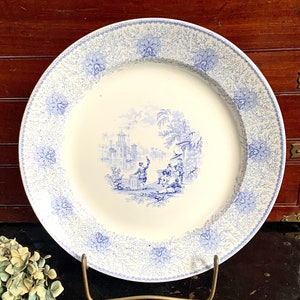 Antique William Adams & Sons &quot;Persia&quot; Blue Transferware Dinner Plate (c. 1819-1864)