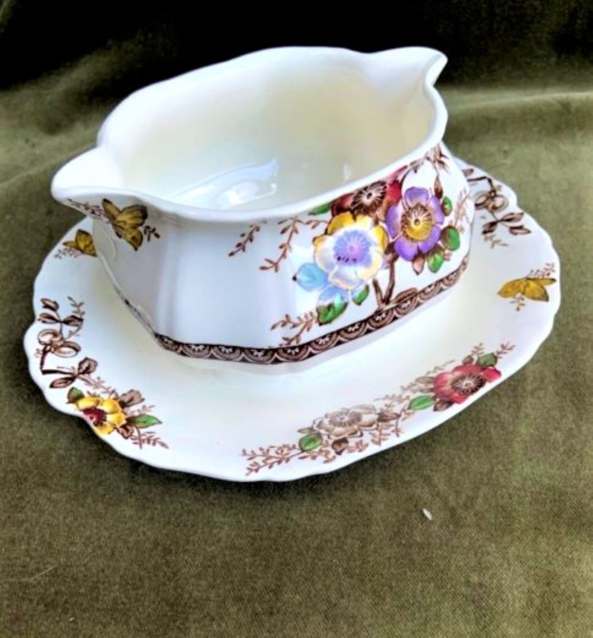 Antique Alfred Meakin Medway Decor Brown/Multicolor Etsy