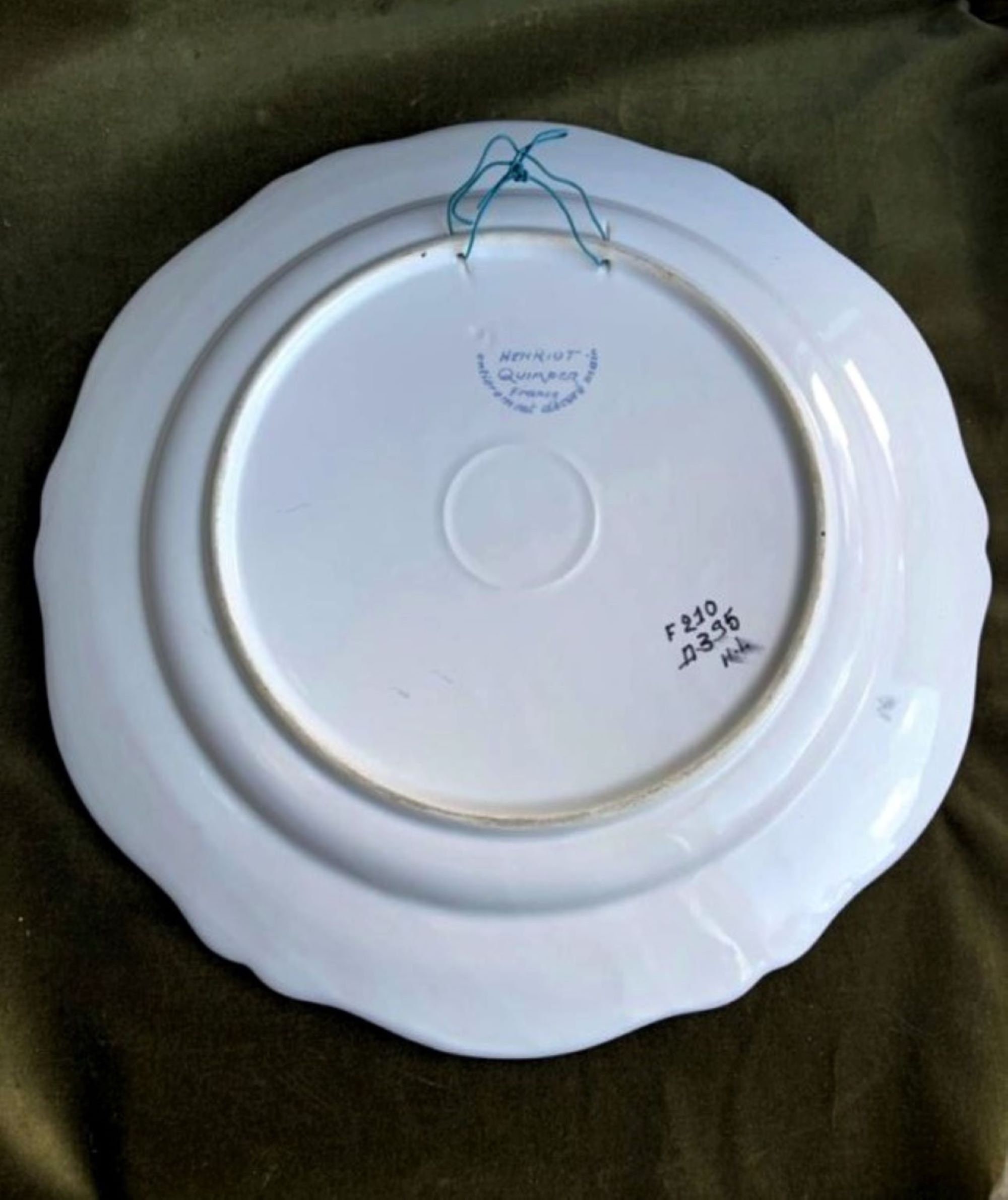 Vintage Henriot Quimper Faience 13.5