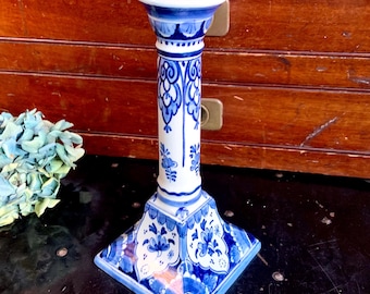 Blue Delft Ceramic Hand Painted Candleholder