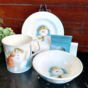 Vintage Royal Doulton Snowman Gift Collection 3 Piece Set