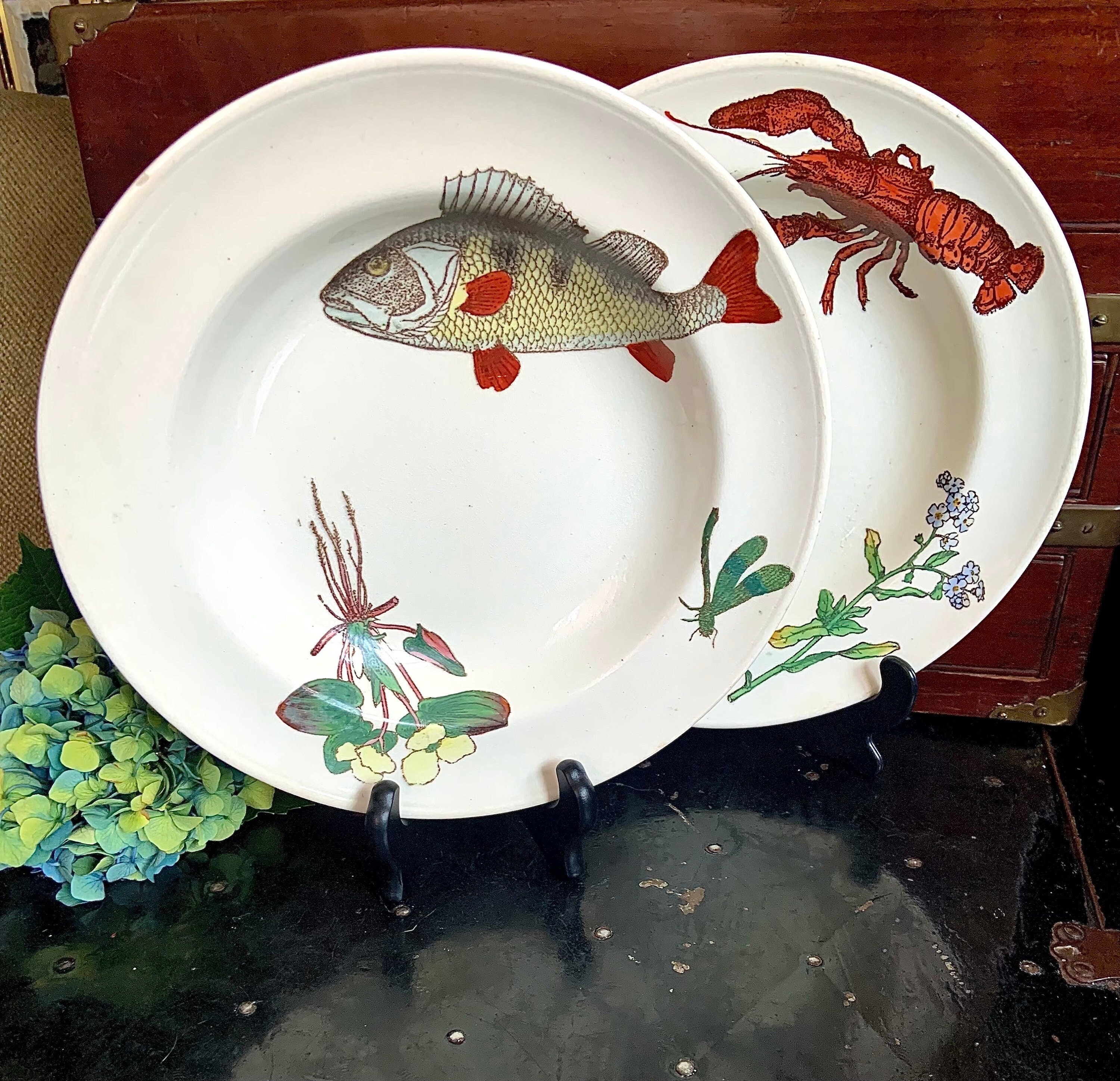 オールドミントン 花文字絵皿 19世紀 【公式通販】