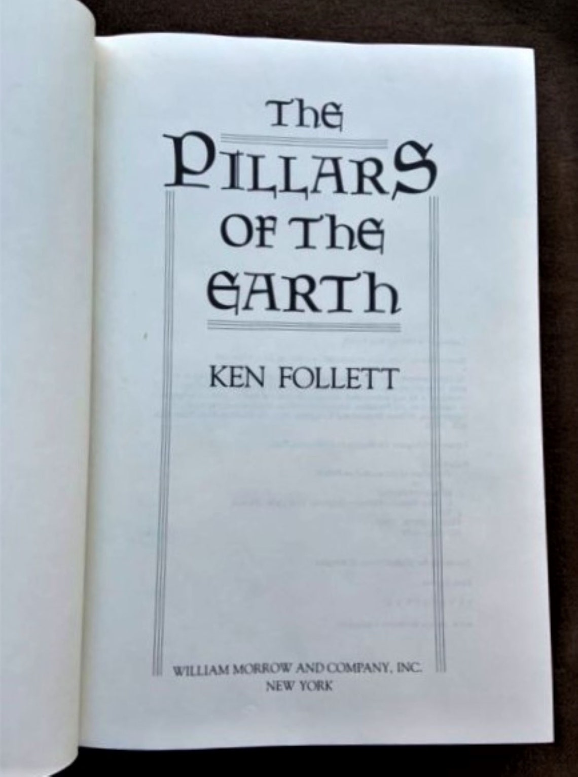Vintage Pillars Of The Earth by Ken Follett 1989 First Etsy