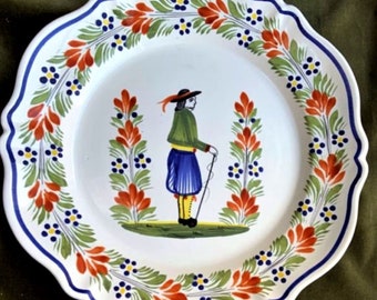 Vintage Henriot Quimper Faience 13.5