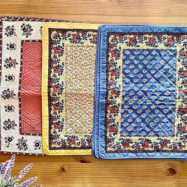 Choice of Vintage Souleiado Provence Placemats Made in France: 3 Designs/Colors to Choose from