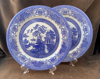 vintage blue willow cereal bowl EIT made in england