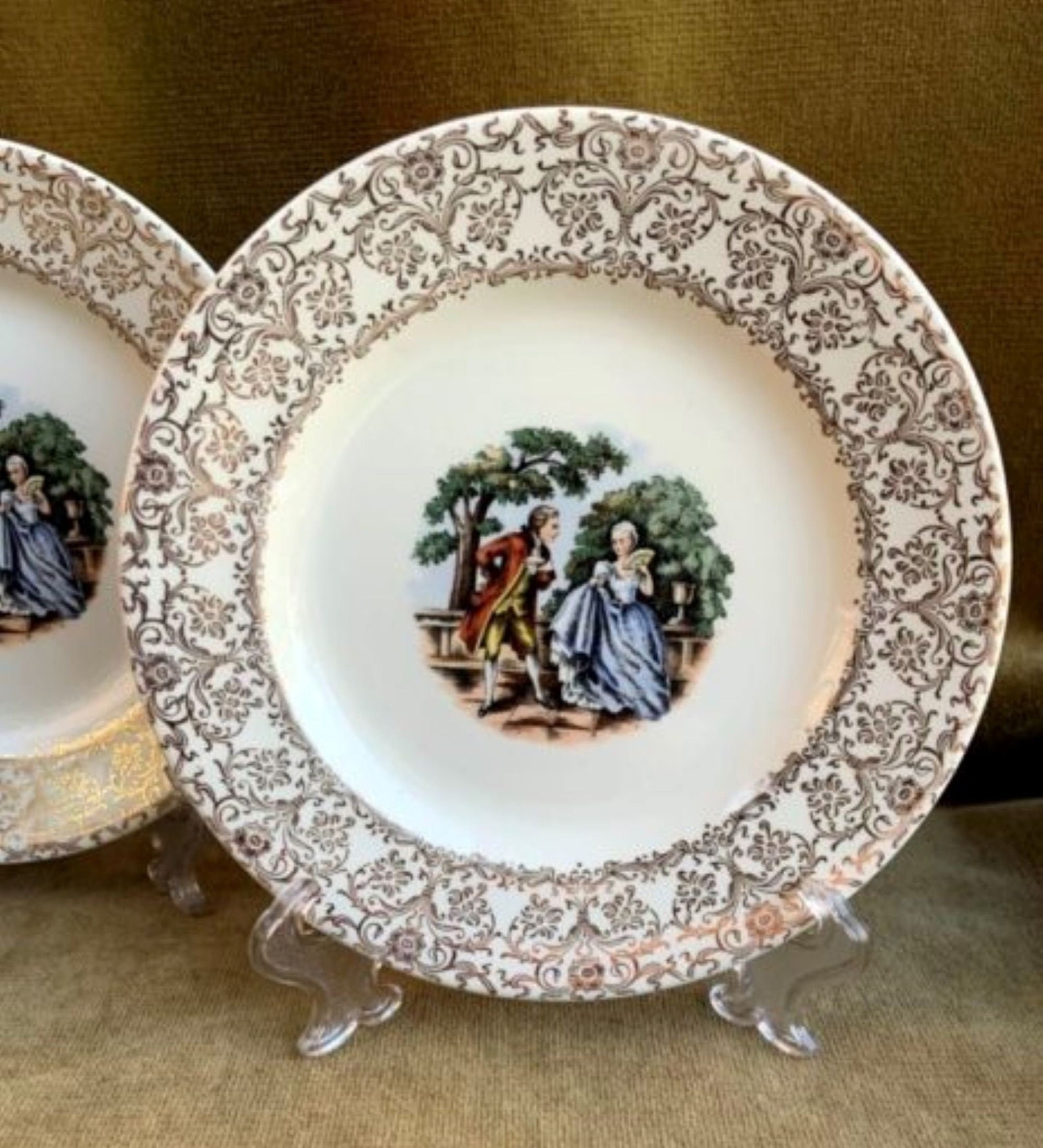 Set of 2 Vintage Royal China Warranted 22 Kt Gold Dessert Etsy