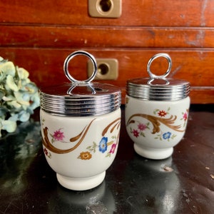 Set of 2 Vintage Royal Worcester (Old) Bournemouth Pattern Standard Size Egg Coddlers Made in England