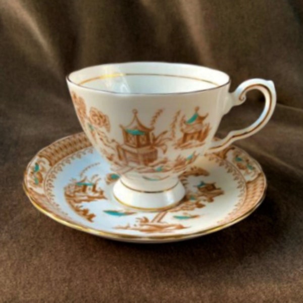 Vintage Tuscan Bone China Chinoiserie Teacup Made in England