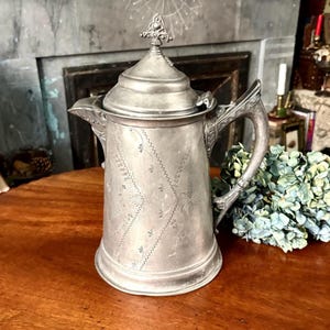 Victorian-Style 11.5" Silver-Plated Pitcher with Hinged Lid