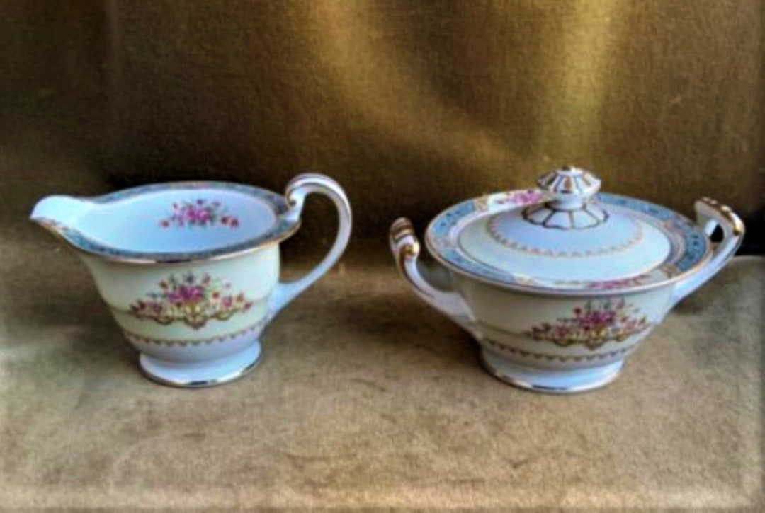 Vintage Noritake Creamer and Sugar Bowl Set Made in Occupied Etsy