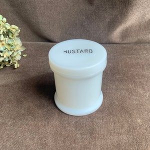 Vintage Hazel Atlas Milk Glass Mustard Jar