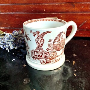 Antique T. Elsmore & Son Aesthetic Movement Brown Shaving Mug