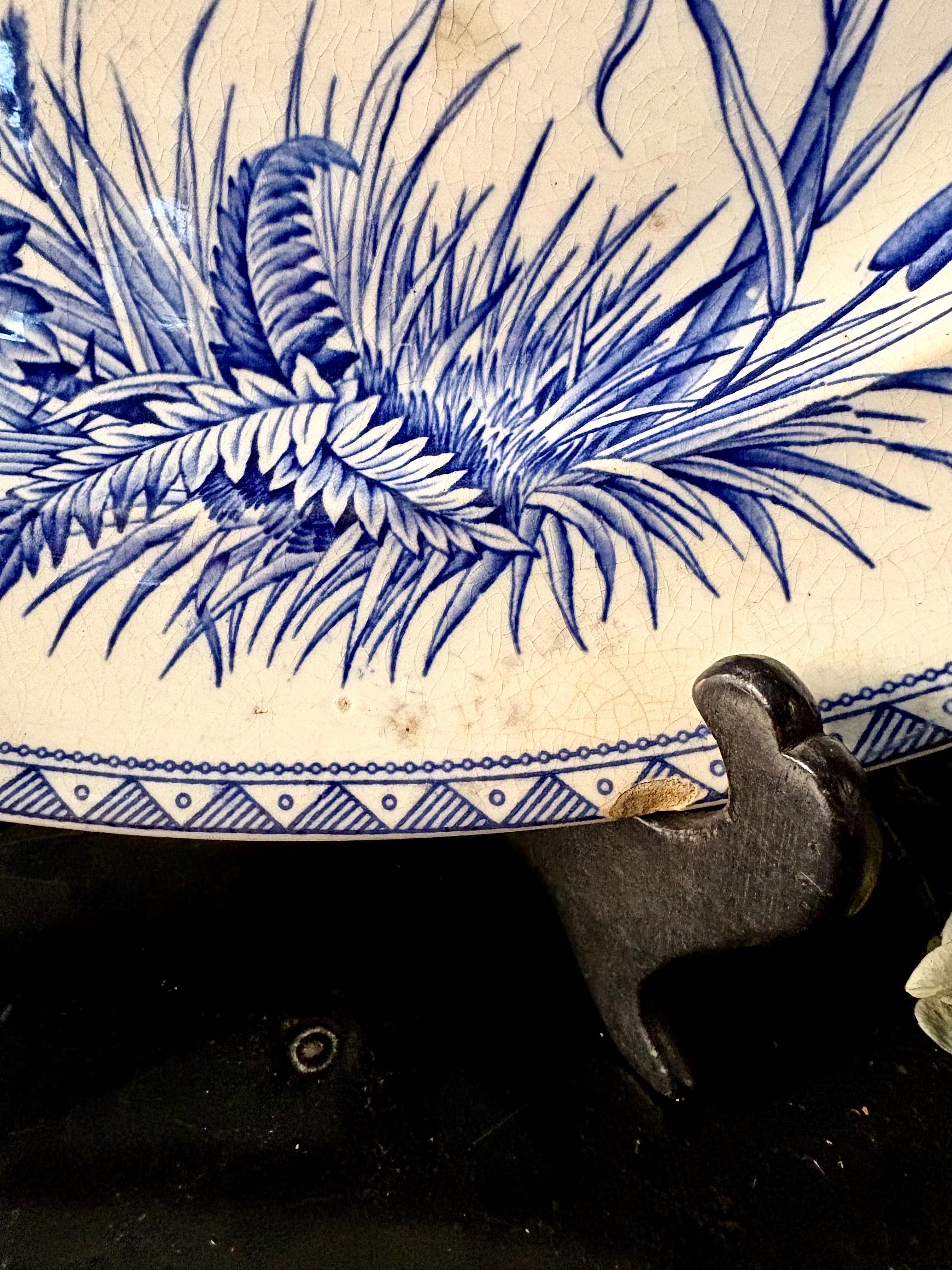 Antique TG Booth “hawthorn” Blue and White Transferware 16.5