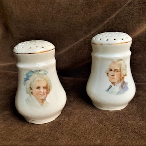 Vintage Large George and Martha Washington Salt and Pepper Shakers Made in Bavaria