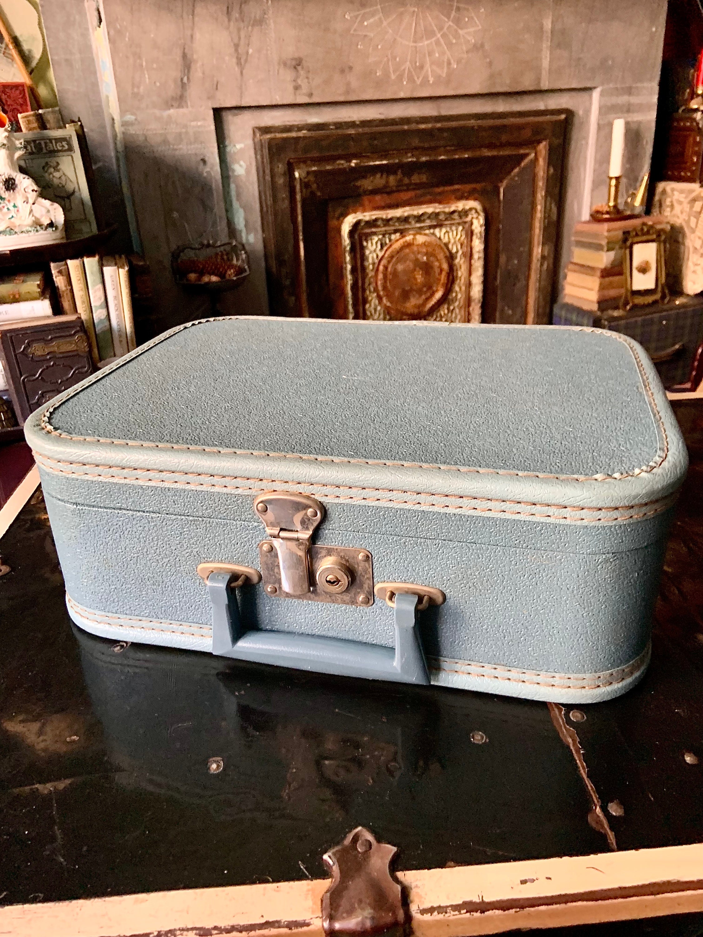Vintage Suitcase Kids Storage Suitcase Small Vintage Small Blue