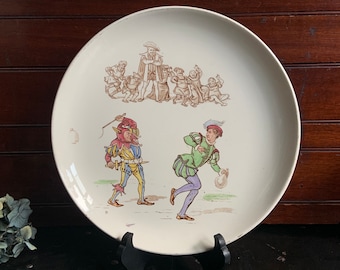 Rare Antique Pantagruel by Rabelais 8.25" Plate Made in France