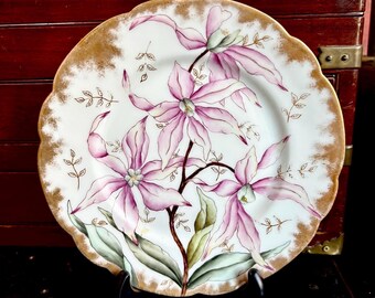 Antique H&C Limoges Hand Painted Decorative Plate Made in France/Signed and Dated