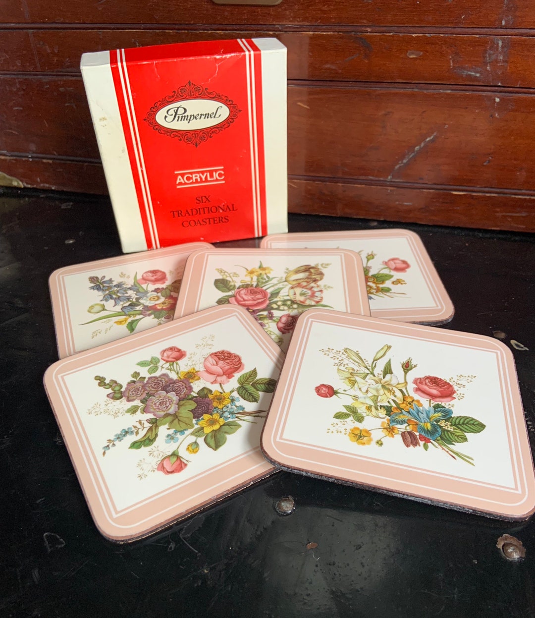 Vintage Pimpernel Traditional Acrylic Coasters in Original Box Etsy