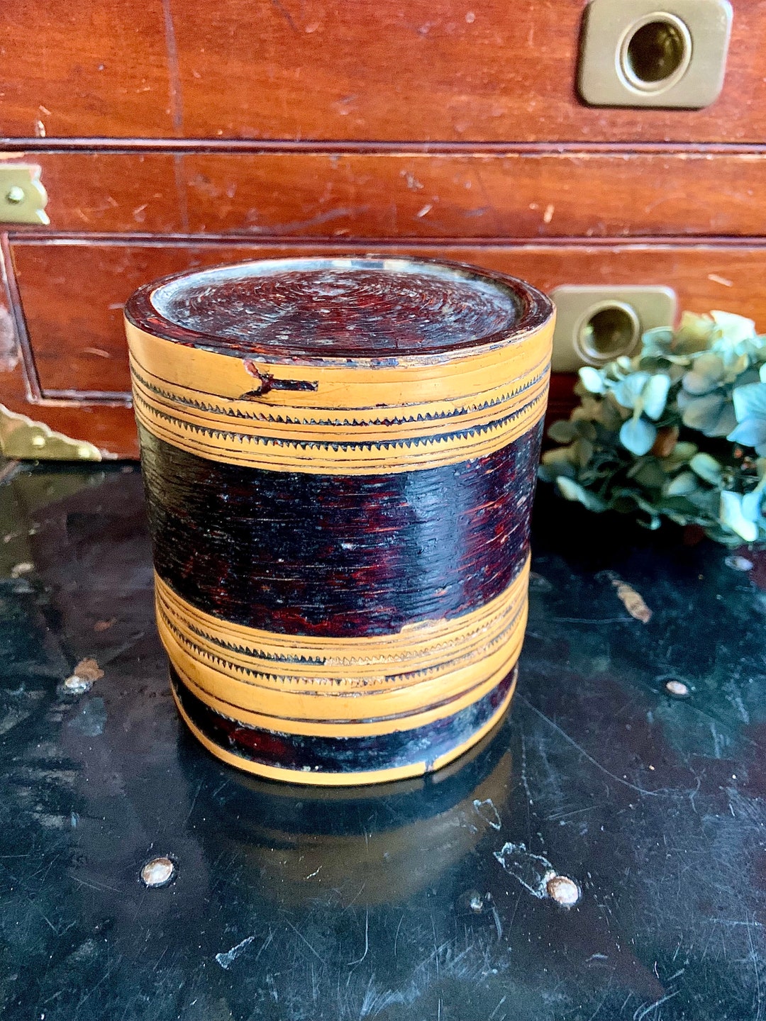 Antique Thai Lacquerware Canister/betel Nut Box With 2 Baskets. Etsy