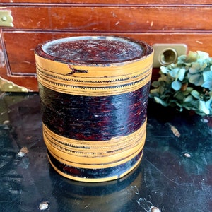 Antique Thai Lacquerware Canister/Betel Nut Box with 2 Baskets.