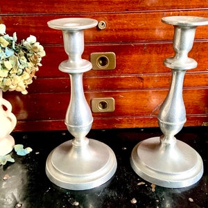 Set of 2 Vintage Wilton Columbia (RWP) Pewter Candleholders