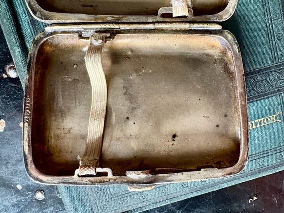 Silver Plated Engraved Rectangular Cigarette Case… - image 5