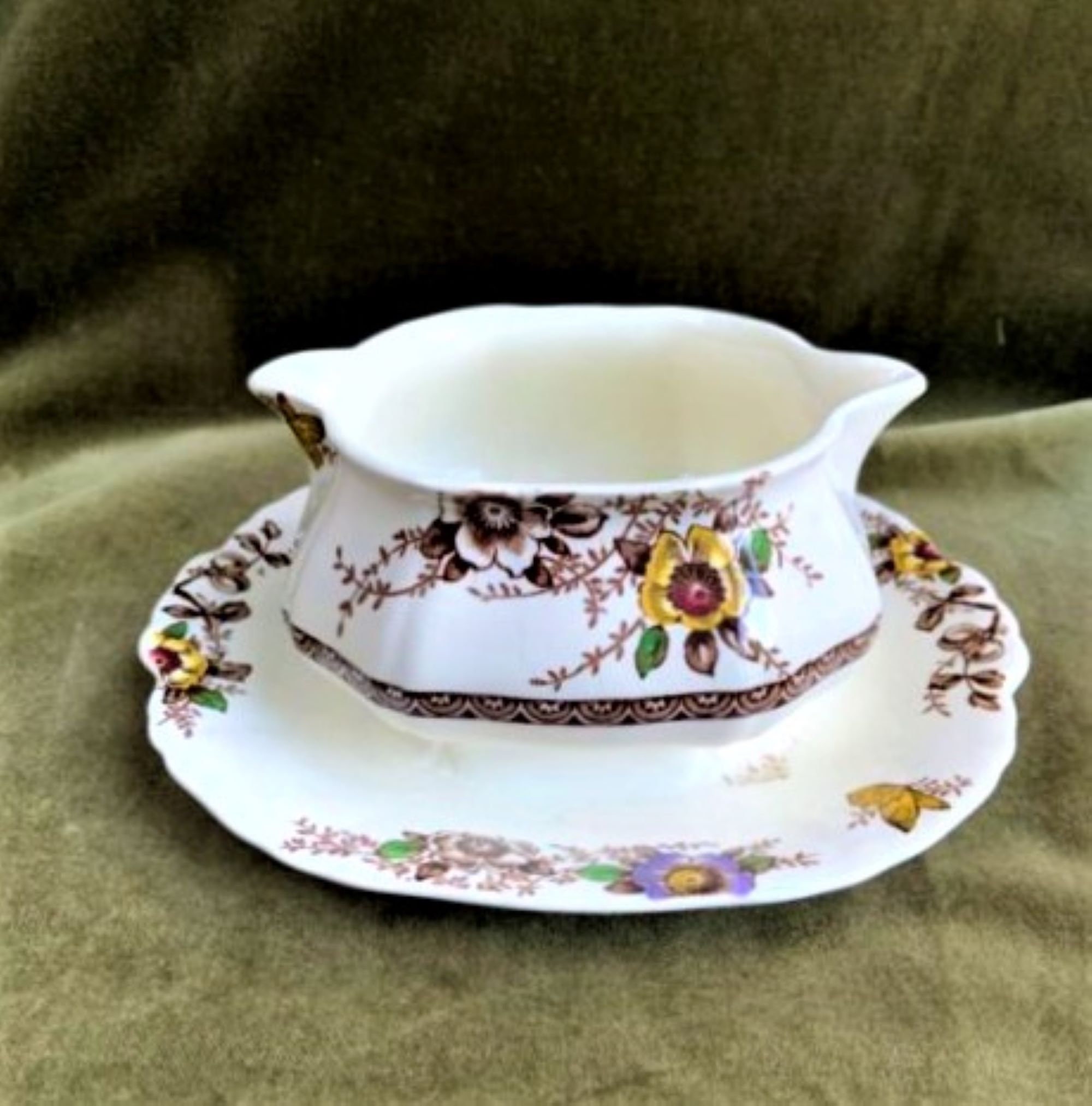 Antique Alfred Meakin Medway Decor Brown/Multicolor Etsy