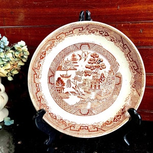 Antique Adams &quot;Willow&quot; Brown Transferware 8.5” Bowl