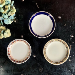 Set of 3 Various English Antique Butter Pats