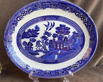 Myott Staffordshire Old Willow 11” Oval Serving Platter