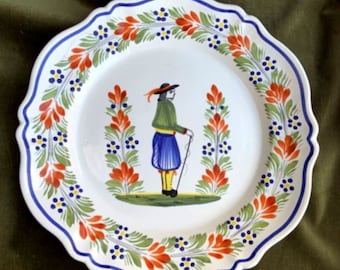 Vintage Henriot Quimper Faience 13.5
