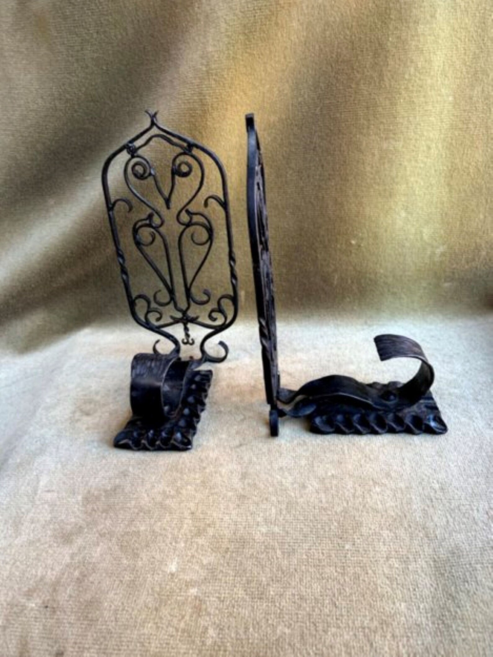 Set of 2 Vintage Ornate Wrought Iron Bookends Etsy
