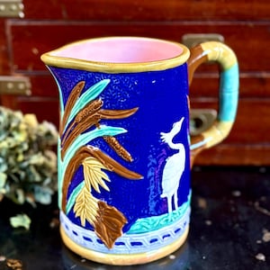 Vintage Seymour Mann Hand Painted 7&quot; Majolica Pitcher