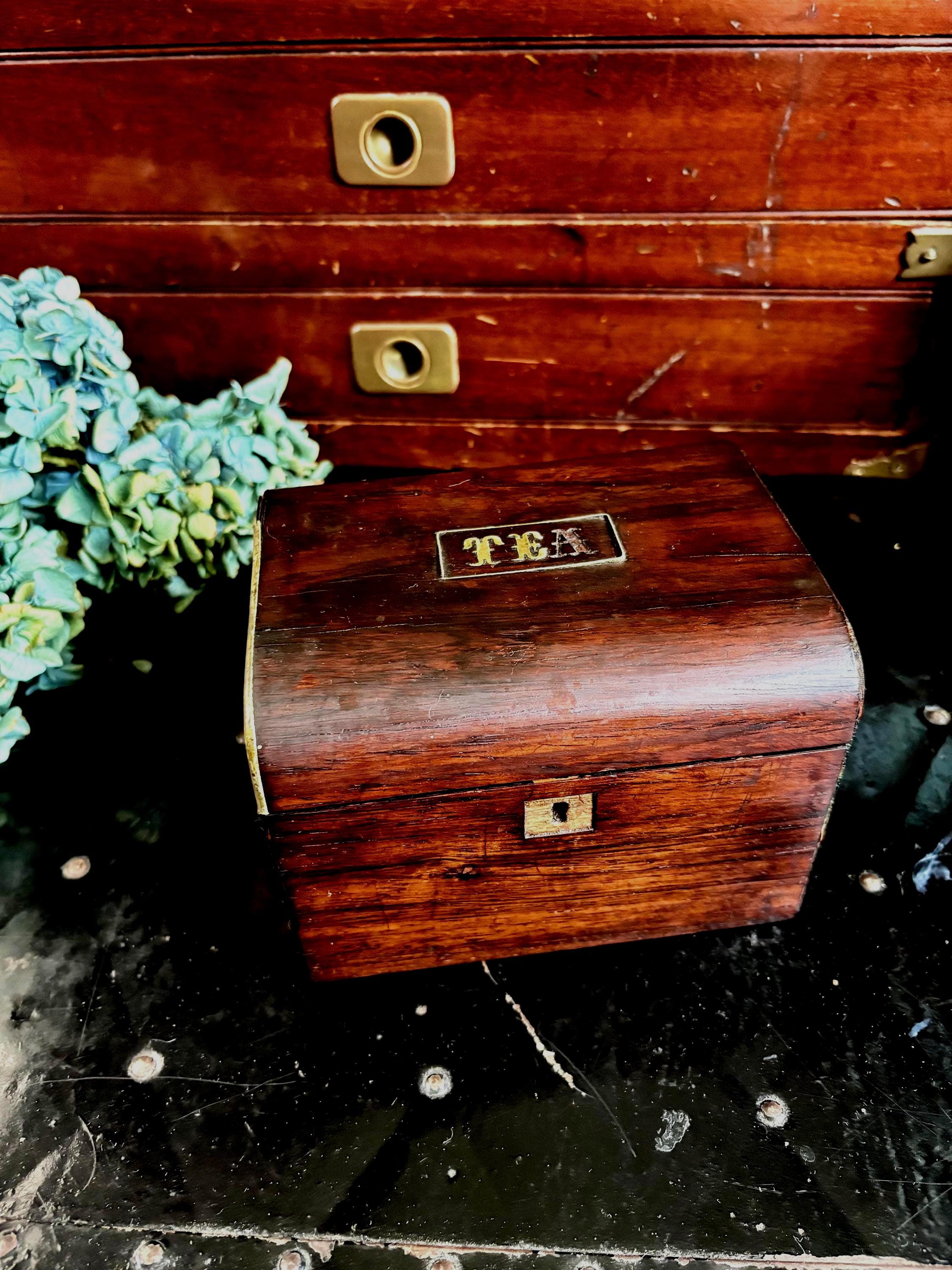 Antique Tea Caddy With Key - Etsy