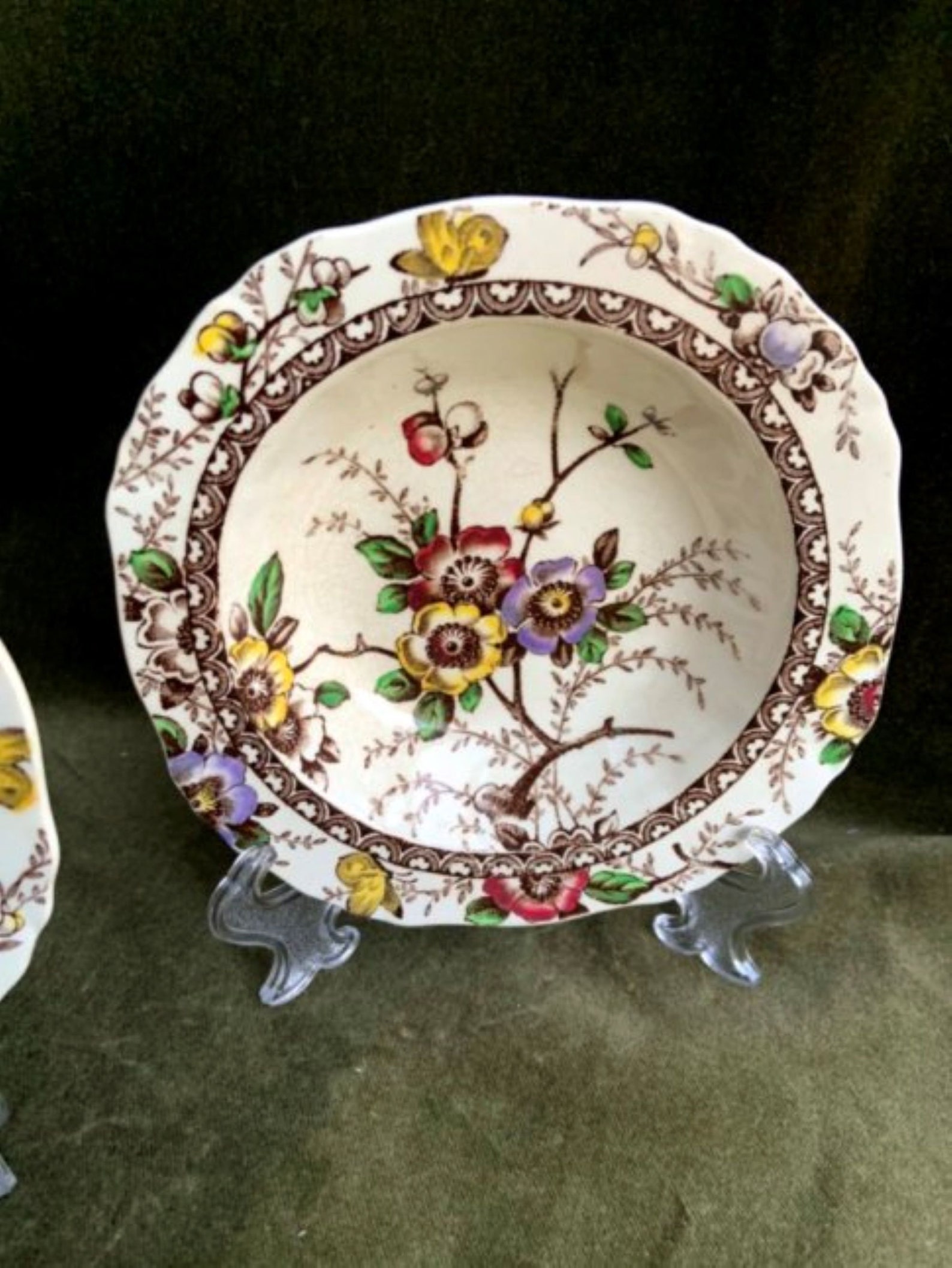 Set of Two Antique Alfred Meakin Medway Decor Brown/Multicolor Etsy