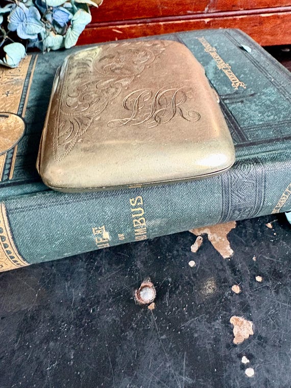 Silver Plated Engraved Rectangular Cigarette Case… - image 10