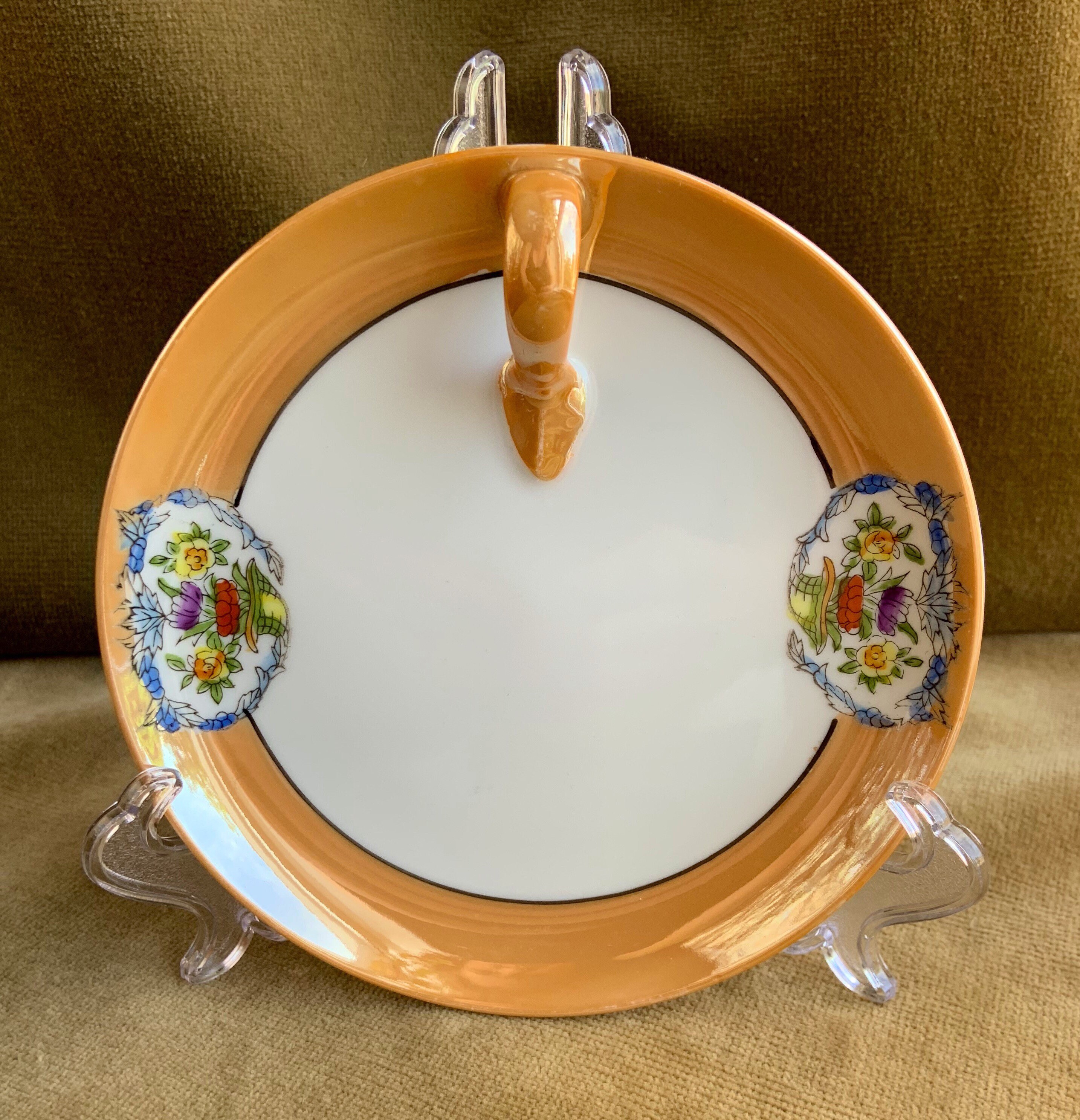 Vintage Noritake Handpainted Lusterware Lemon Dish Etsy