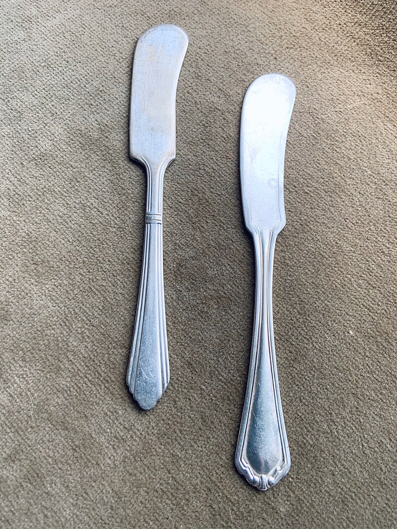 Antique Silver Plated Butter Knives Etsy